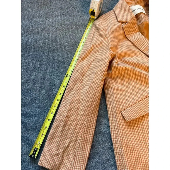 Mara Hoffman Tatum Beige Houndstooth Single Breasted Oversized Blazer Ja… - Picture 14 of 15